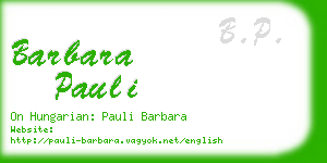 barbara pauli business card